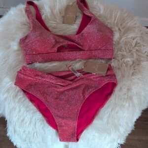 Glittering Pink Bikini Set